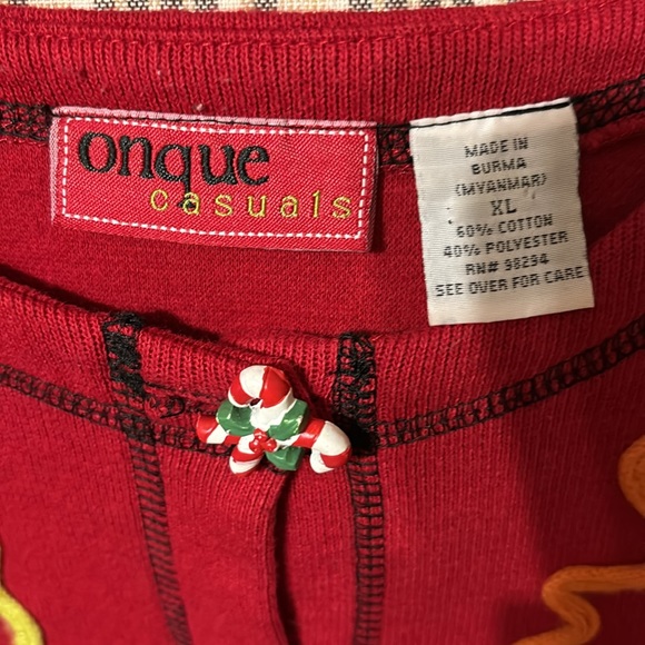Onque Casuals | Vintage Reindeer Ugly Christmas Sweater Cardigan | XL - Picture 2 of 9